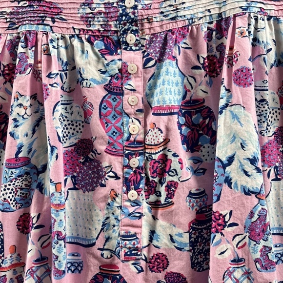 PRINTFRESH Pink Cat Print 100% Organic Cotton Sleep Dress XL Anthropologie - Picture 2 of 9